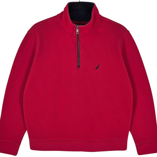 Nautica Red Quarter Zip Sweater Size M