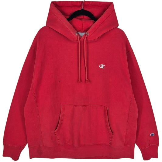 Champion Reverse Weave Red Heavy Hoodie Size L