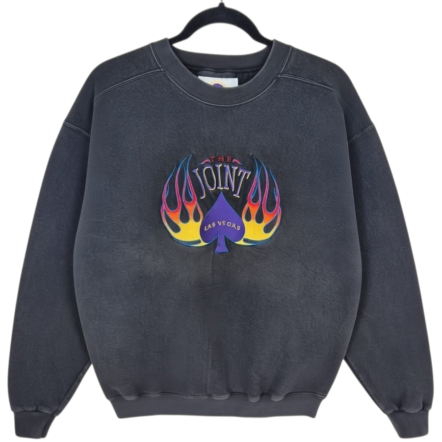 Vintage Hard Rock Cafe Las Vegas 90's Black Embroidered USA Made Sweater Size M