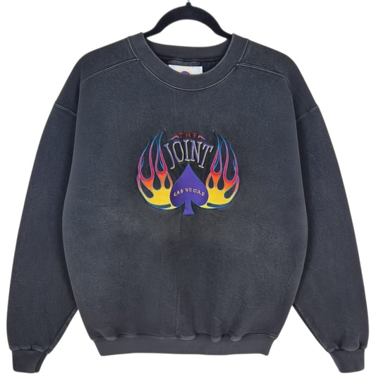 Vintage Hard Rock Cafe Las Vegas 90's Black Embroidered USA Made Sweater Size M