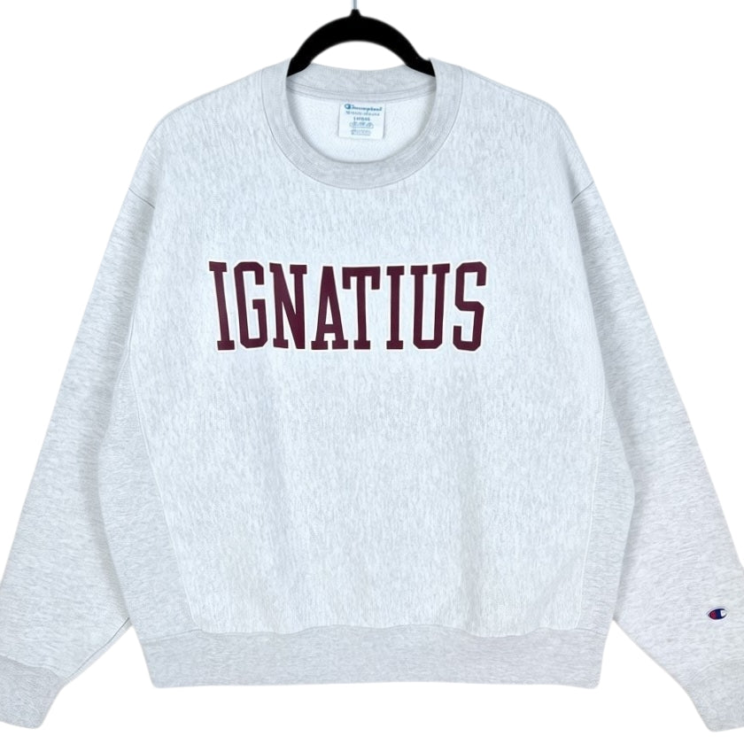 Champion Reverse Weave Light Grey Ignatius Sweater Size L