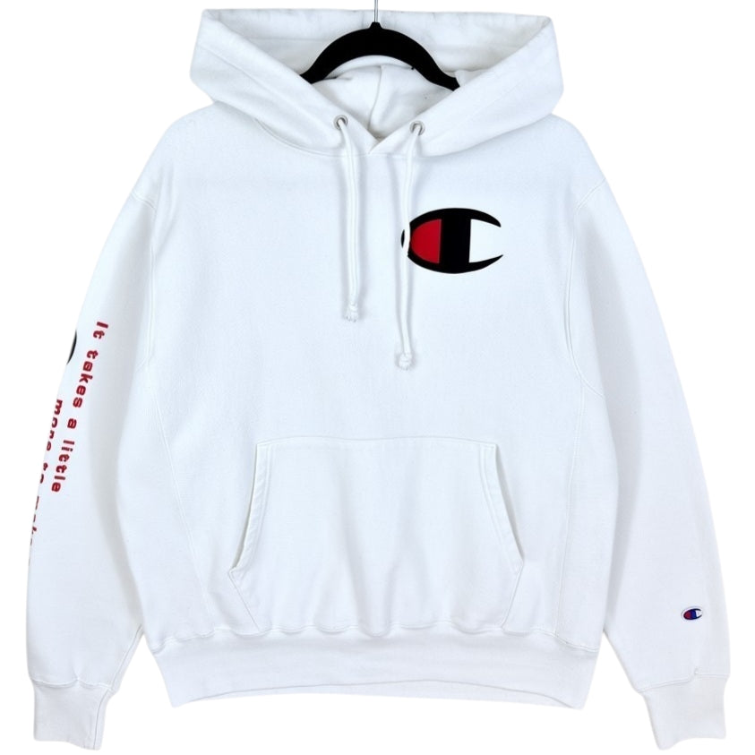 Champion Reverse Weave White Heavy Hoodie Size M