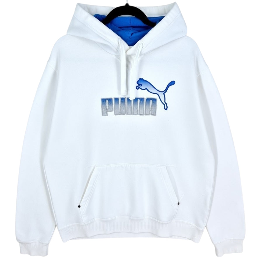 PUMA White Embroidered Hoodie Size L