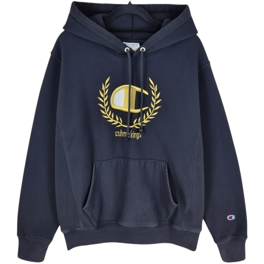 Champion Reverse Weave x Culture Kings Black Heavy Embroidered Hoodie Size M