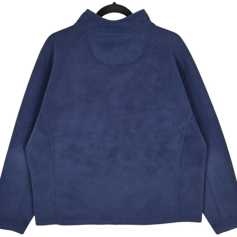 LL Bean Dark Blue Quarter Zip Fleece Jumper Size XL