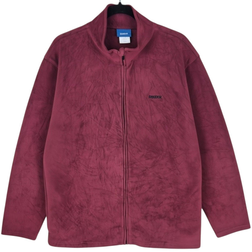 Reebok Burgundy Fleece Zip Jumper Size XL