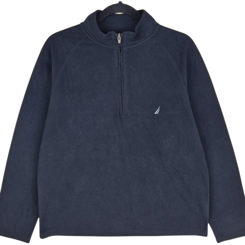 Nautica Black Quarter Zip Fleece Jumper Size L