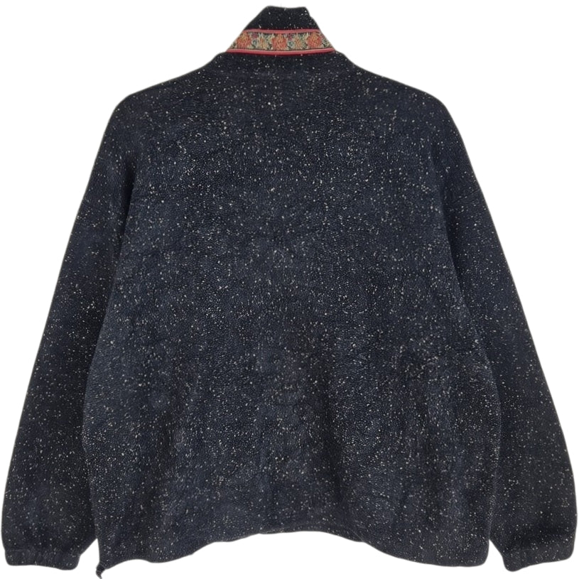 Vintage Winona 90's Black Fleece Zip Jumper Size XL