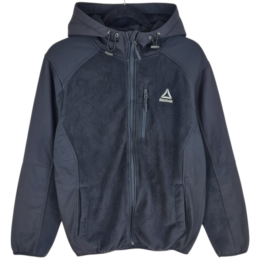 Reebok Black Hooded Fleece Zip Jumper Size M