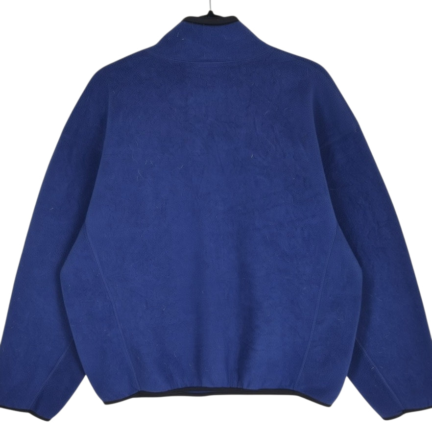Vintage Adidas 90's Dark Blue Embroidered Fleece Jumper Size L
