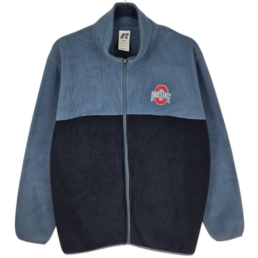 Russell Athletic Ohio State Buckeyes Black & Grey Fleece Zip Jumper Size M