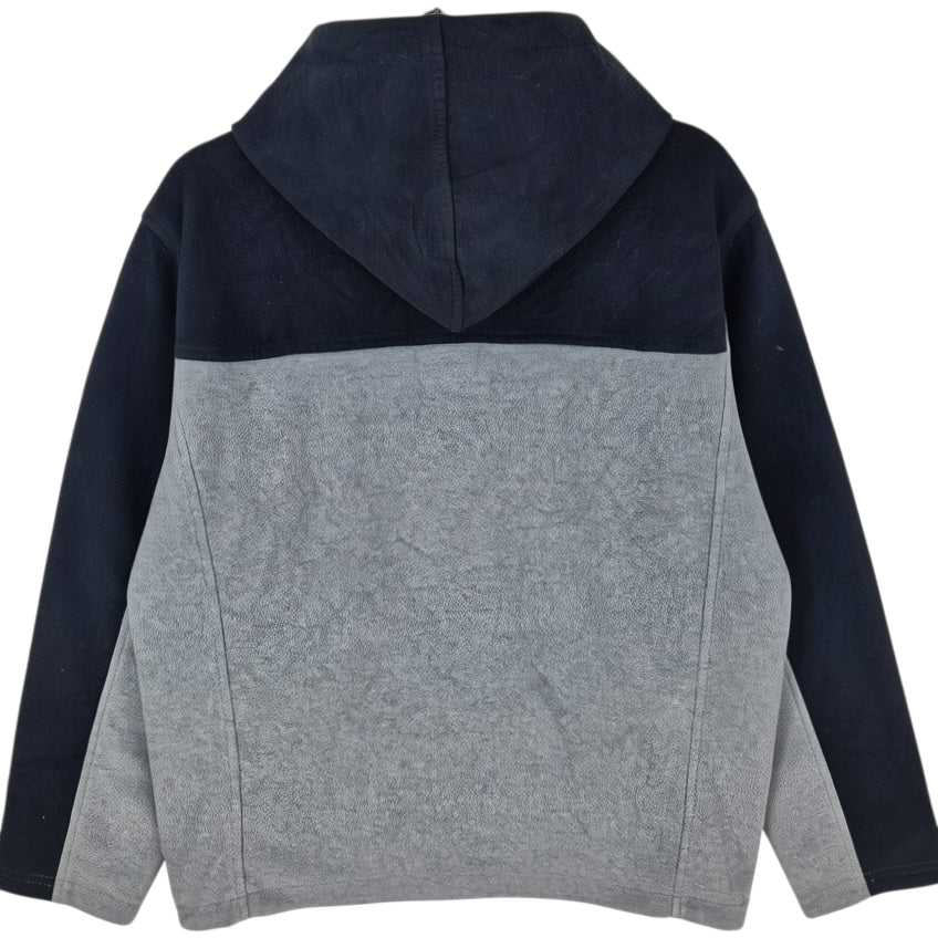 Nautica Black & Grey Hooded Fleece Zip Jumper Size S
