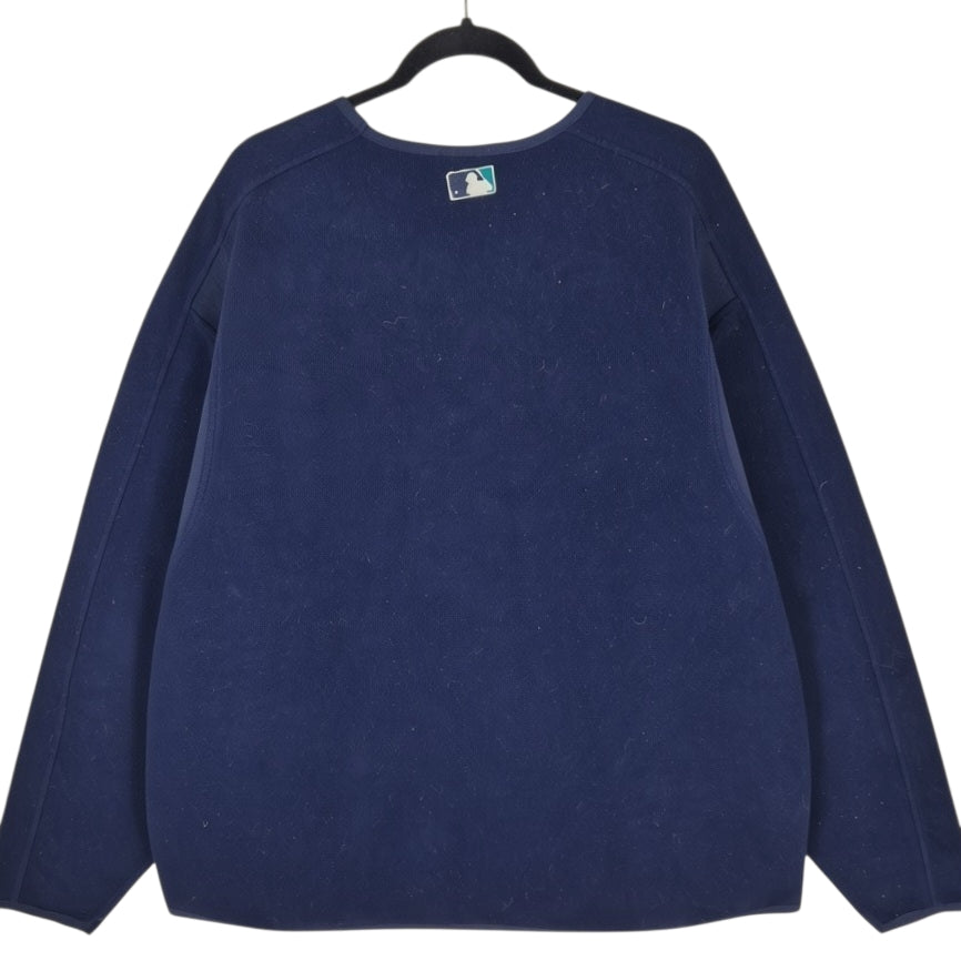 Vintage Majestic MLB Seattle Mariners Dark Blue Fleece Baseball Jumper Size 4XL