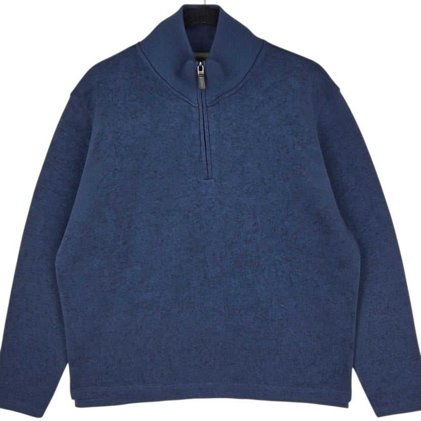 Wrangler Authentics Dark Blue Quarter Zip Fleece Jumper Size M