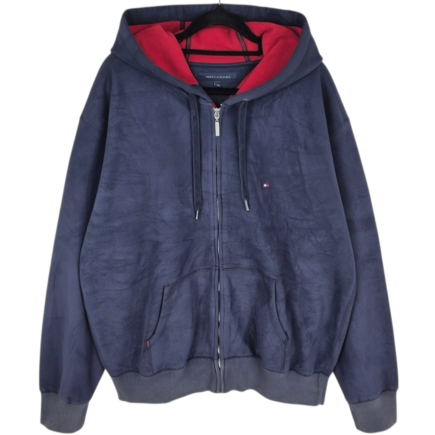 Tommy Hilfiger Dark Blue Fleece Zip Hoodie Size XL