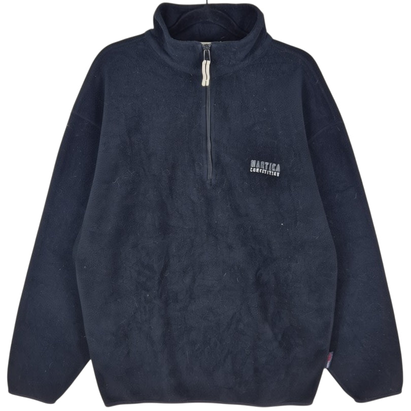 Vintage Nautica Competition 90's Black USA Made Fleece Jumper Size XL