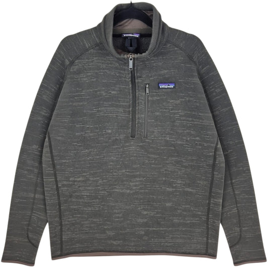 Patagonia Dark Grey Khaki Quarter Zip Fleece Jumper Size L