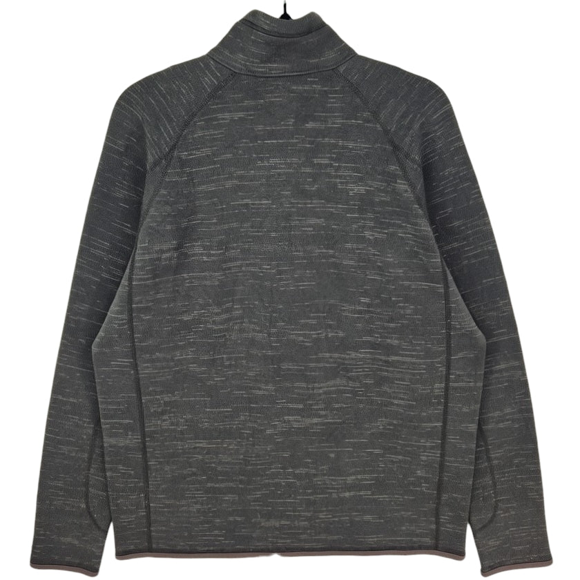Patagonia Dark Grey Khaki Quarter Zip Fleece Jumper Size L