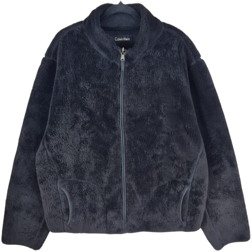 Calvin Klein Black Reversible Fleece Zip Jumper Size XL