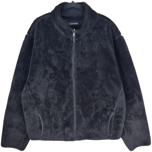Calvin Klein Black Reversible Fleece Zip Jumper Size XL