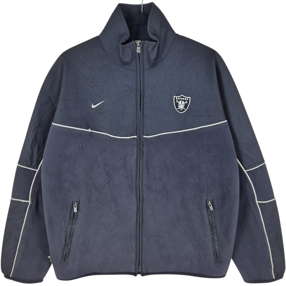 Vintage Nike 2000's NFL Oakland Raiders Black Fleece & Nylon Jacket Size M