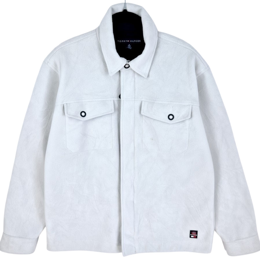 Tommy Hilfiger Cream White Fleece Jacket Size M