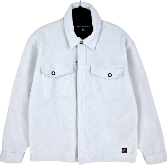 Tommy Hilfiger Cream White Fleece Jacket Size M