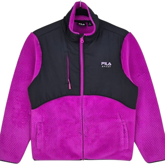 FILA Sport Womens Magenta Fleece Zip Jumper Size M