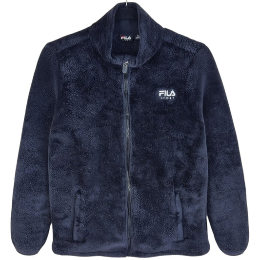 FILA Sport Womens Black Fleece Zip Jumper Size S