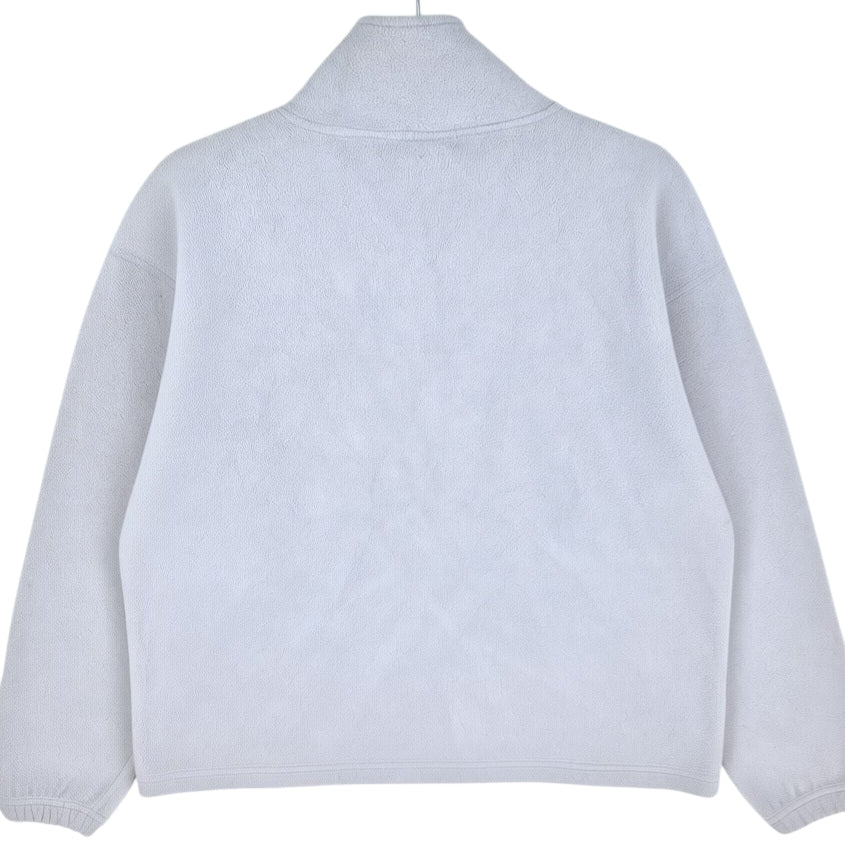 Vintage Champion Womens Light Grey Quarter Zip Fleece Jumper Size XL