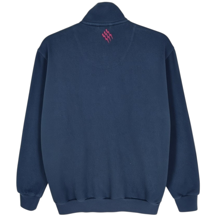 Adidas Stade Francais Rugby Dark Blue Zip Sweater Size S