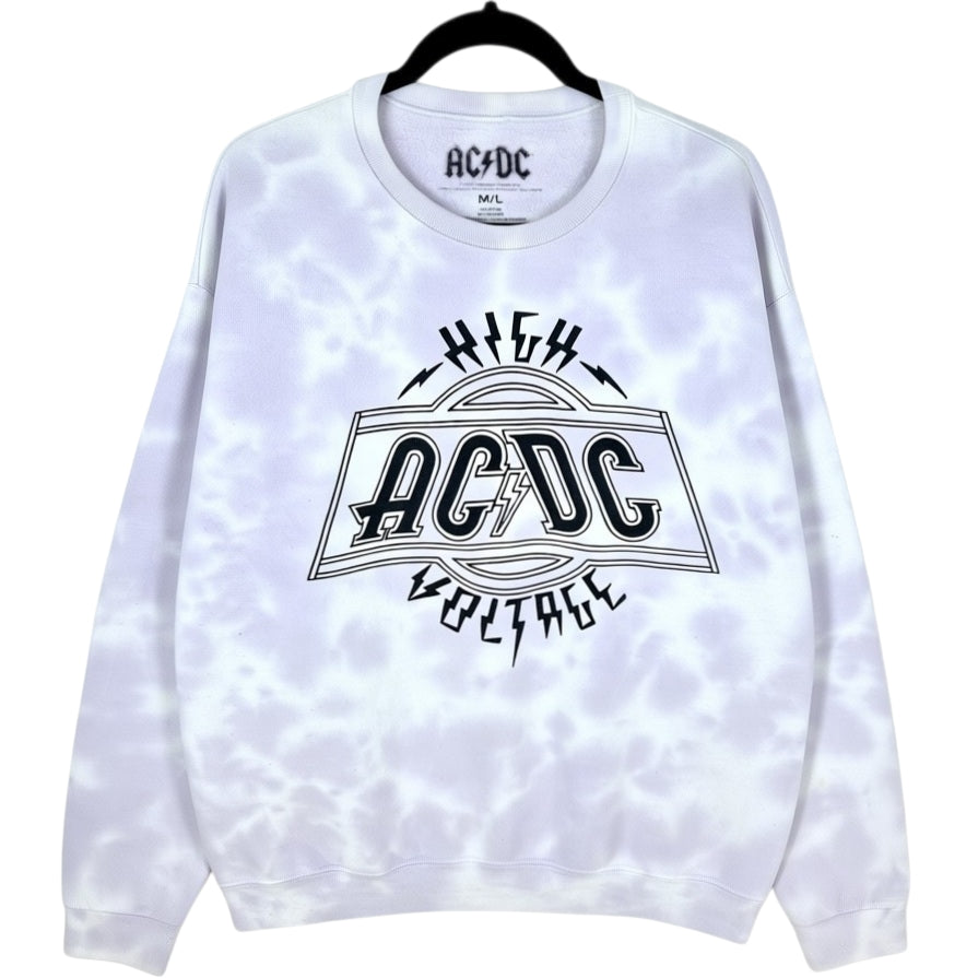 ACDC Womens Light Purple Tie Dye Crewneck Sweater Size M