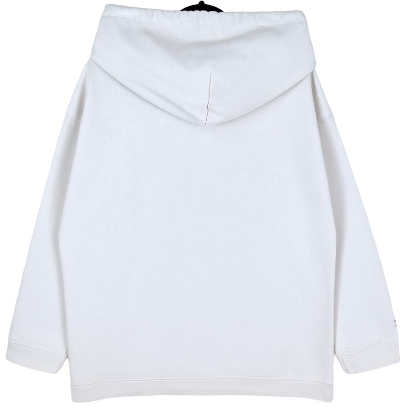Vintage Stussy Womens Cream White Oversized Embroidered Hoodie Size S