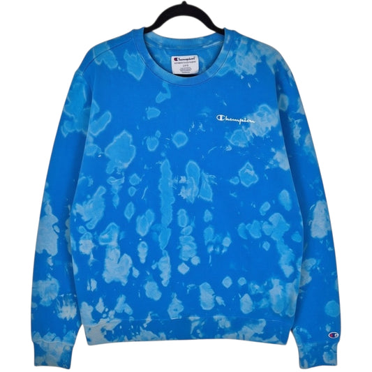 Champion Blue Tie Dye Crewneck Sweater Size L