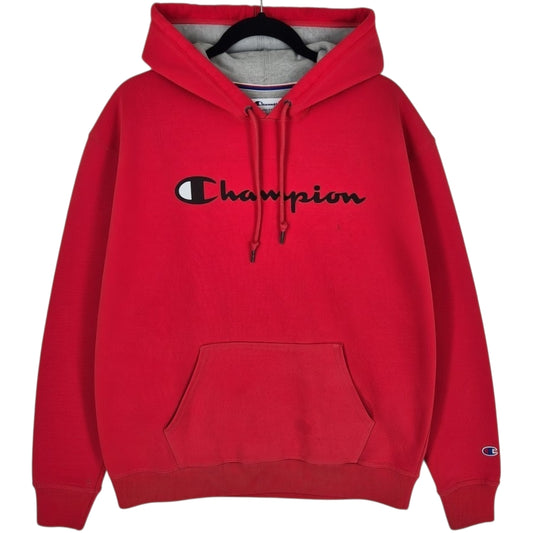 Champion Red Chest Script Hoodie SIze L