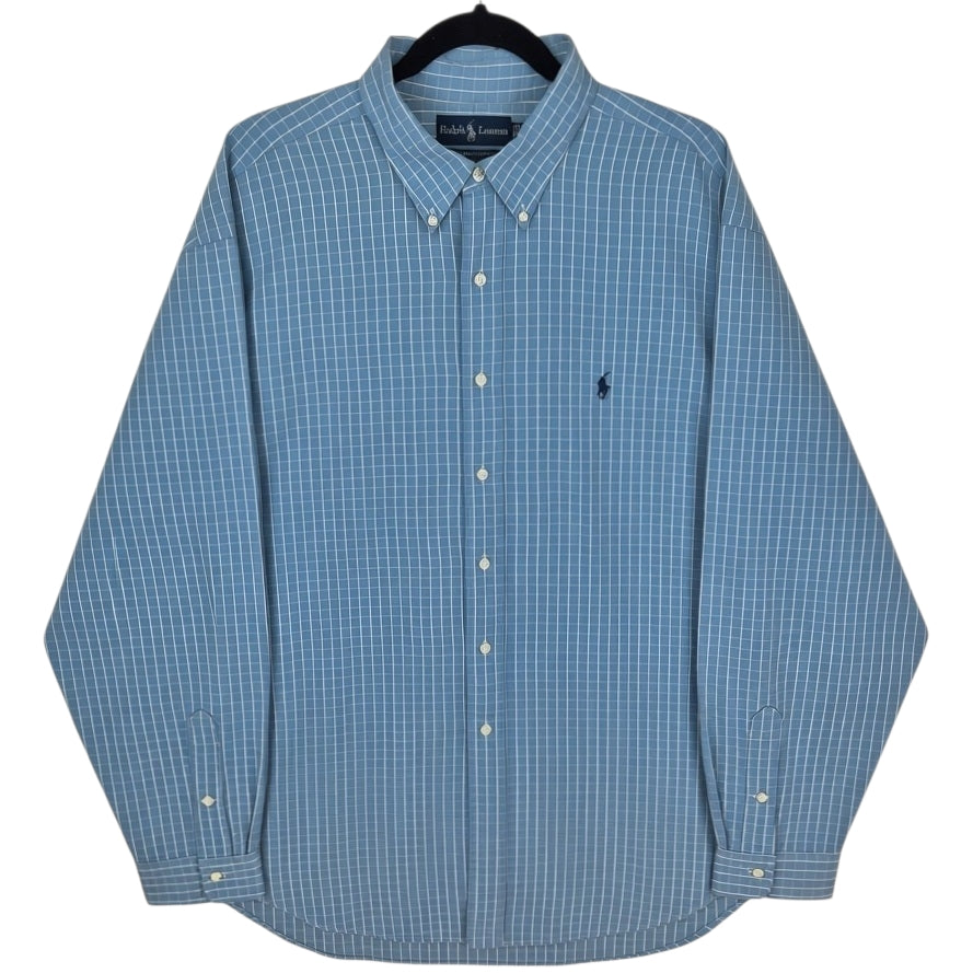 Vintage Polo Ralph Lauren 90's Steel Blue Yarmouth Dress Shirt Size 2XL