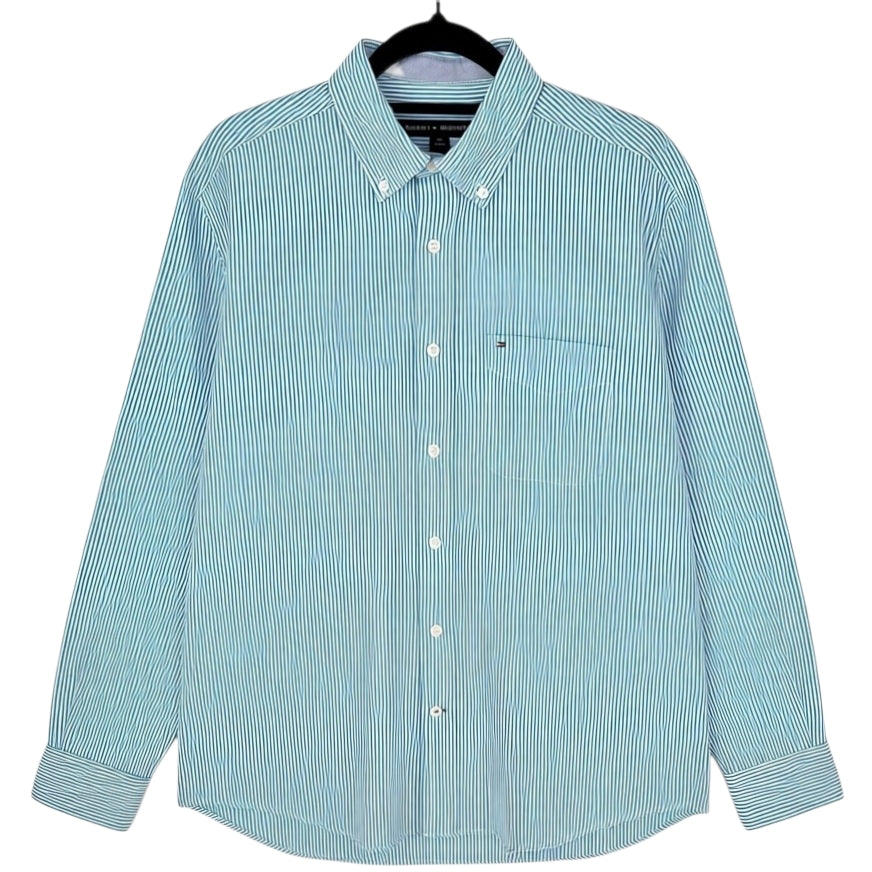 Tommy Hilfiger Blue Striped Classic Fit Dress Shirt Size S