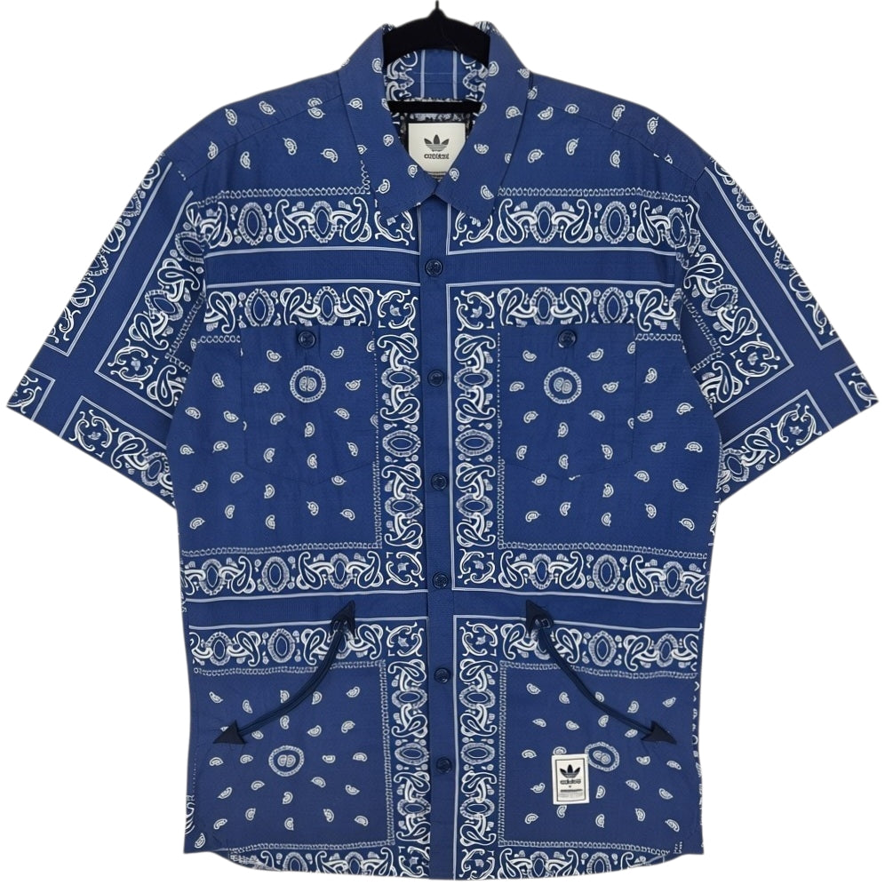 Adidas x Neighborhood Tokyo Dark Blue Short Sleeve Button Shirt Size S