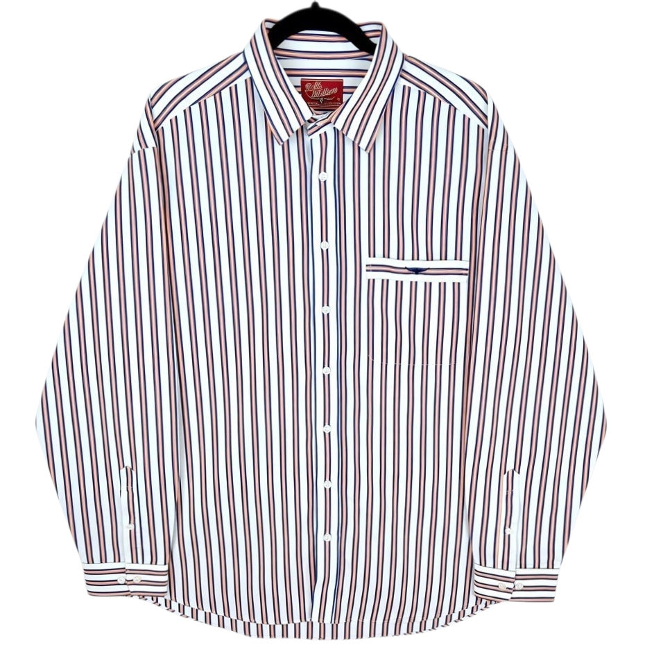 RM Williams White & Orange Striped Regular Fit Dress Shirt Size XL