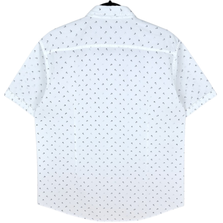 Hugo Boss White Slim Fit Short Sleeve Button Shirt Size XL