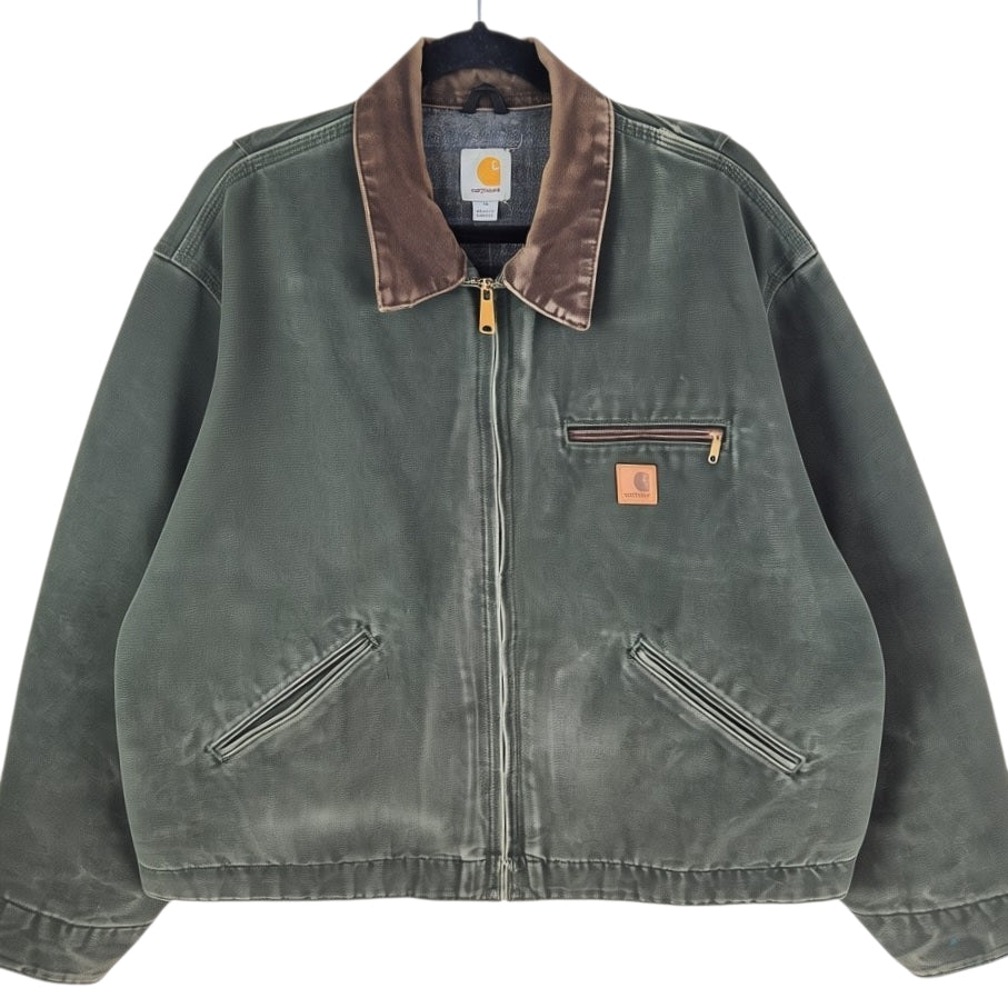Vintage Carhartt Olive Green Extra Heavy Denim Jacket Size XL