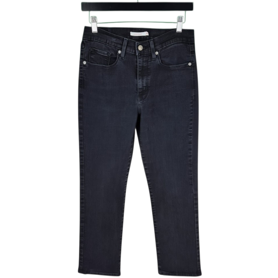 Levis Jeans Womens Black Classic Straight Leg Stretch Denim W28