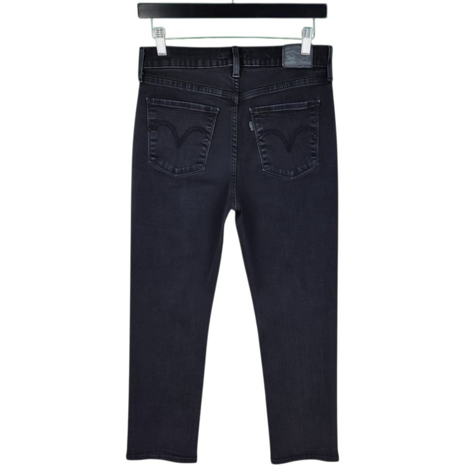 Levis Jeans Womens Black Classic Straight Leg Stretch Denim W28