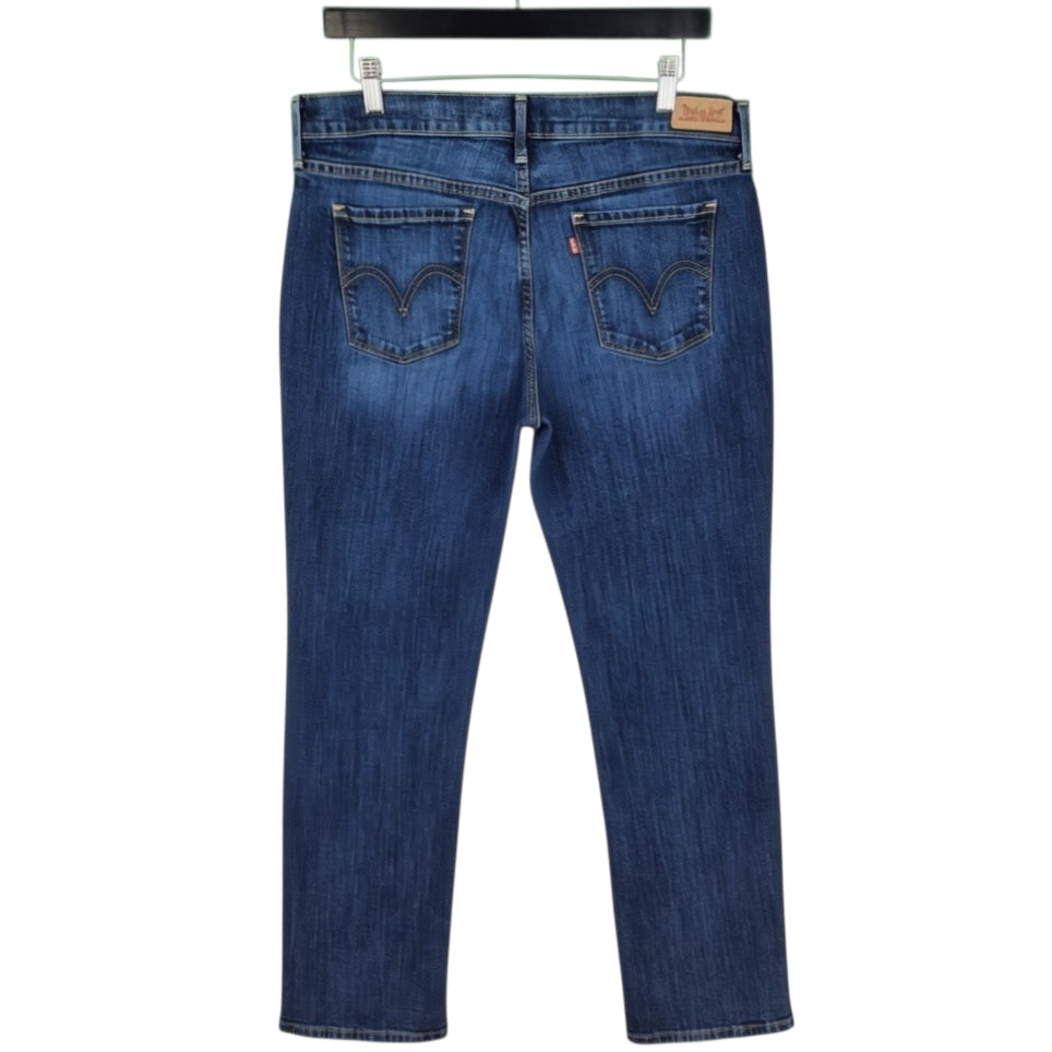 Levis 505 Jeans Womens Dark Blue Straight Leg Denim W32