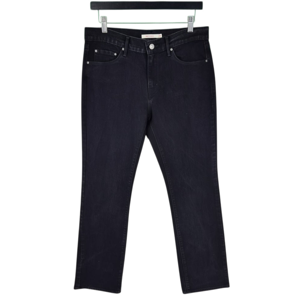 Levis 505 Jeans Womens Black Straight Leg Stretch Denim W30