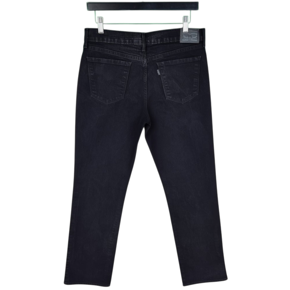 Levis 505 Jeans Womens Black Straight Leg Stretch Denim W30