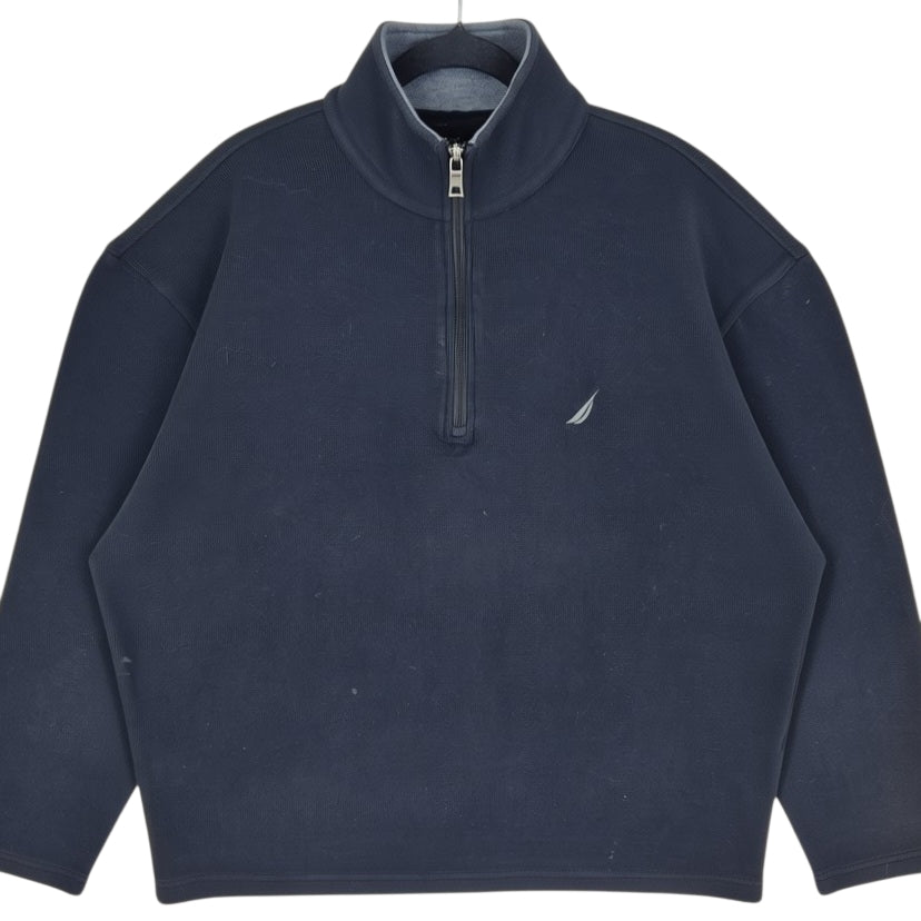 Nautica Black Quarter Zip Sweater Size L