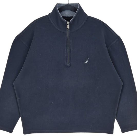 Nautica Black Quarter Zip Sweater Size L