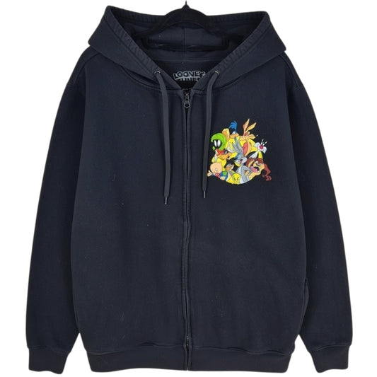 Looney Tunes Black Zip Hoodie Size L