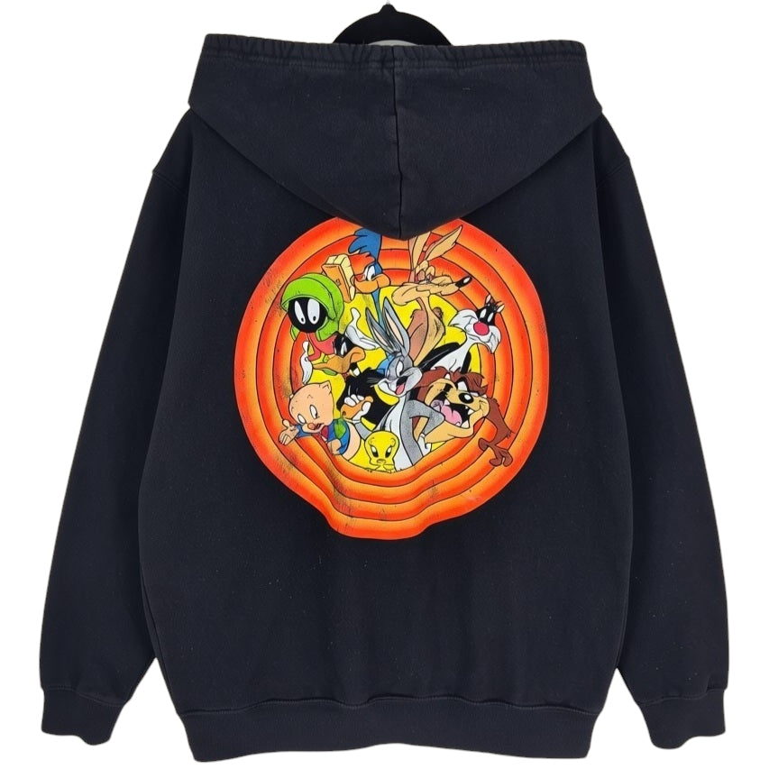 Looney Tunes Black Zip Hoodie Size L